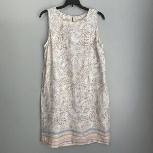 Rachel Ashwell 100% Linen Dress Women's Large Pockets Pastel Shift Dress 35" L